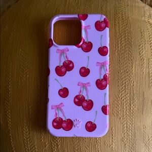 16 pro max Velvet Caviar Cherry Design Phone Case
